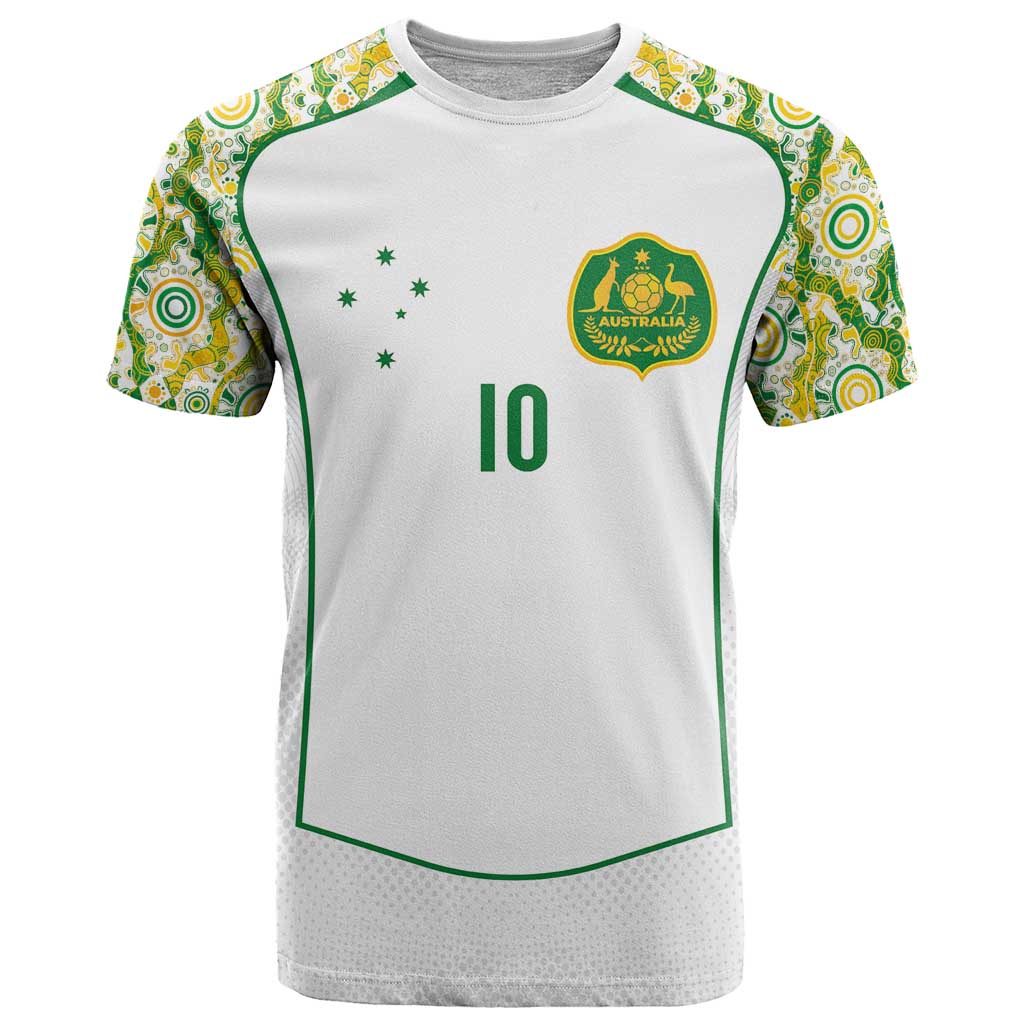 Custom Australia Football T Shirt Aboriginal Pattern Sporty Style-White Color - Wonder Print Shop