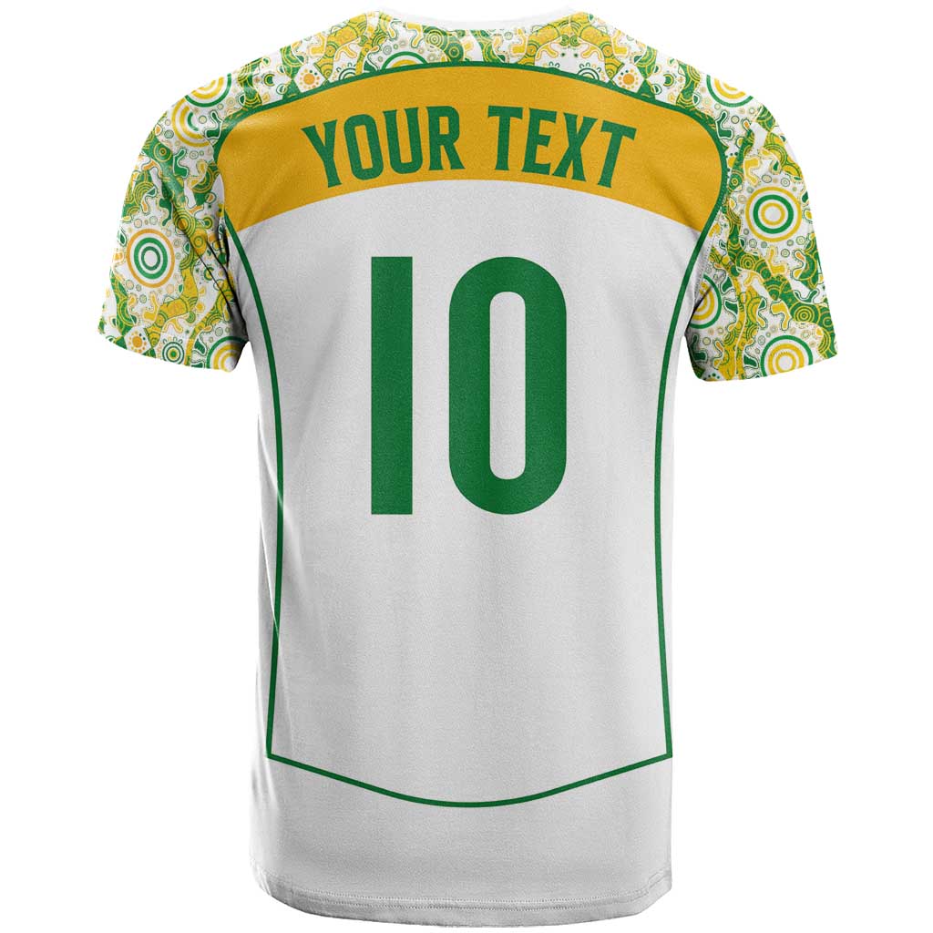 Custom Australia Football T Shirt Aboriginal Pattern Sporty Style-White Color - Wonder Print Shop