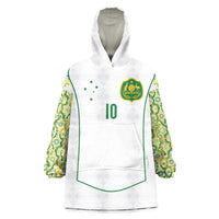 Custom Australia Football Wearable Blanket Hoodie Aboriginal Pattern Sporty Style-White Color - Wonder Print Shop