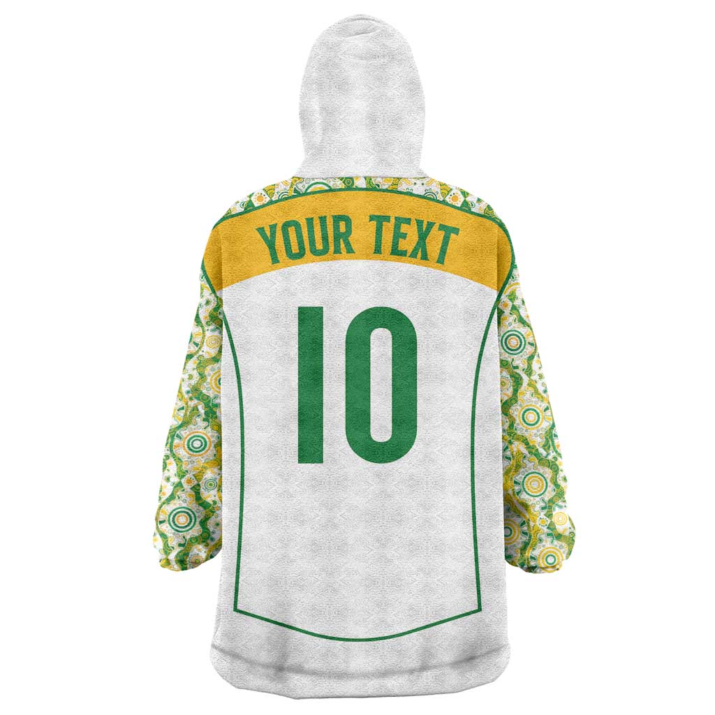 Custom Australia Football Wearable Blanket Hoodie Aboriginal Pattern Sporty Style-White Color - Wonder Print Shop