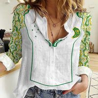 Custom Australia Football Women Casual Shirt Aboriginal Pattern Sporty Style-White Color - Wonder Print Shop