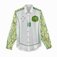 Custom Australia Football Women Casual Shirt Aboriginal Pattern Sporty Style-White Color - Wonder Print Shop
