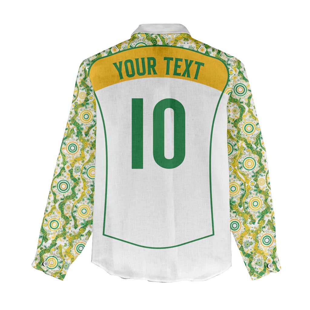 Custom Australia Football Women Casual Shirt Aboriginal Pattern Sporty Style-White Color - Wonder Print Shop