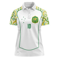 Custom Australia Football Women Polo Shirt Aboriginal Pattern Sporty Style-White Color - Wonder Print Shop