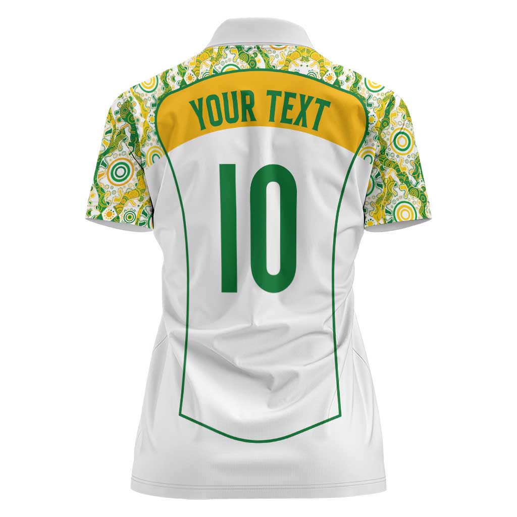 Custom Australia Football Women Polo Shirt Aboriginal Pattern Sporty Style-White Color - Wonder Print Shop