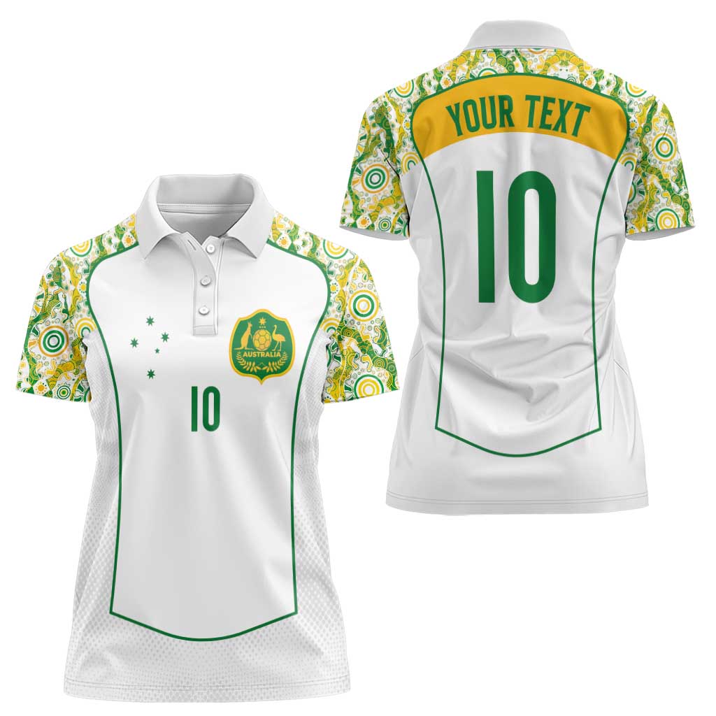 Custom Australia Football Women Polo Shirt Aboriginal Pattern Sporty Style-White Color - Wonder Print Shop