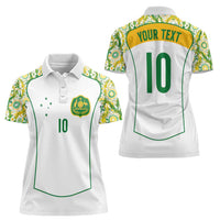 Custom Australia Football Women Polo Shirt Aboriginal Pattern Sporty Style-White Color - Wonder Print Shop