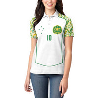 Custom Australia Football Women Polo Shirt Aboriginal Pattern Sporty Style-White Color - Wonder Print Shop