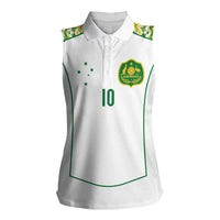 Custom Australia Football Women Sleeveless Polo Shirt Aboriginal Pattern Sporty Style-White Color - Wonder Print Shop