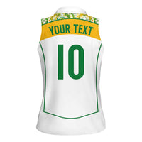 Custom Australia Football Women Sleeveless Polo Shirt Aboriginal Pattern Sporty Style-White Color - Wonder Print Shop