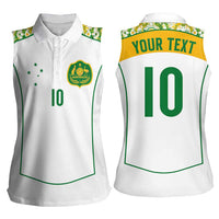 Custom Australia Football Women Sleeveless Polo Shirt Aboriginal Pattern Sporty Style-White Color - Wonder Print Shop
