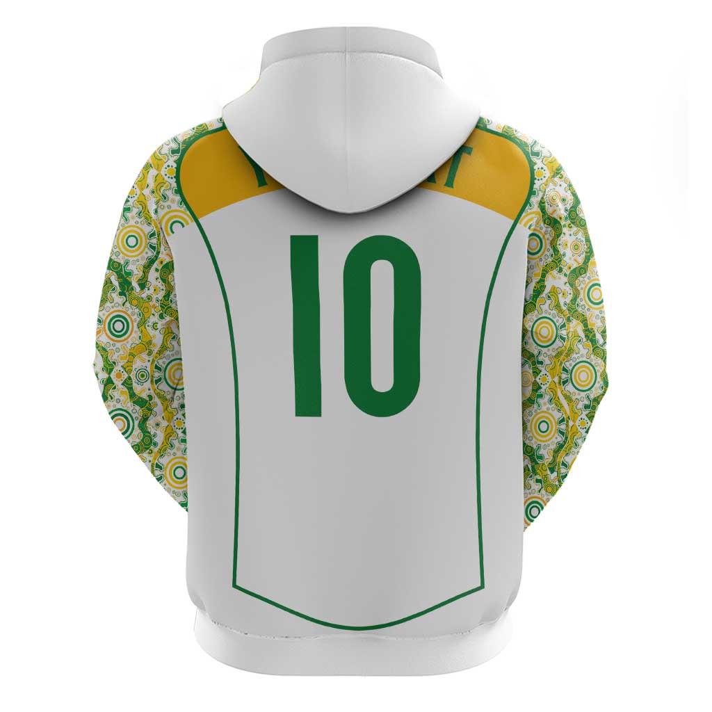 Custom Australia Football Zip Hoodie Aboriginal Pattern Sporty Style-White Color - Wonder Print Shop