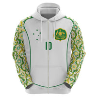 Custom Australia Football Zip Hoodie Aboriginal Pattern Sporty Style-White Color - Wonder Print Shop