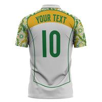 Custom Australia Football Zipper Polo Shirt Aboriginal Pattern Sporty Style-White Color - Wonder Print Shop