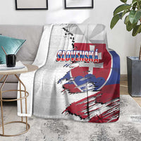 Slovakia Blanket Flag Grunge Half Style with Slovak Pattern