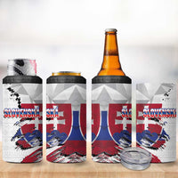 Slovakia 4 in 1 Can Cooler Tumbler Flag Grunge Half Style with Slovak Pattern