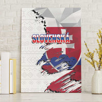 Slovakia Canvas Wall Art Flag Grunge Half Style with Slovak Pattern