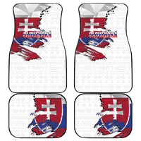 Slovakia Car Mats Flag Grunge Half Style with Slovak Pattern
