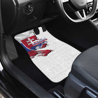Slovakia Car Mats Flag Grunge Half Style with Slovak Pattern