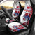 Slovakia Car Seat Cover Flag Grunge Half Style with Slovak Pattern