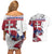 Slovakia Couples Matching Off Shoulder Short Dress and Hawaiian Shirt Flag Grunge Half Style with Slovak Pattern