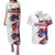 Slovakia Couples Matching Puletasi and Hawaiian Shirt Flag Grunge Half Style with Slovak Pattern