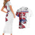 Slovakia Couples Matching Short Sleeve Bodycon Dress and Hawaiian Shirt Flag Grunge Half Style with Slovak Pattern