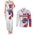 Slovakia Couples Matching Tank Maxi Dress and Long Sleeve Button Shirt Flag Grunge Half Style with Slovak Pattern