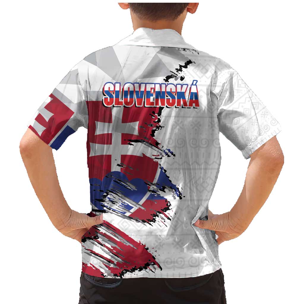 Slovakia Family Matching Mermaid Dress and Hawaiian Shirt Flag Grunge Half Style with Slovak Pattern