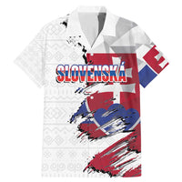 Slovakia Family Matching Mermaid Dress and Hawaiian Shirt Flag Grunge Half Style with Slovak Pattern