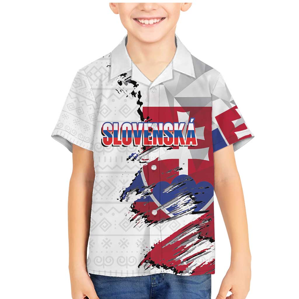 Slovakia Family Matching Mermaid Dress and Hawaiian Shirt Flag Grunge Half Style with Slovak Pattern