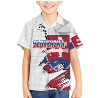 Slovakia Family Matching Mermaid Dress and Hawaiian Shirt Flag Grunge Half Style with Slovak Pattern