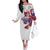 Slovakia Family Matching Off The Shoulder Long Sleeve Dress and Hawaiian Shirt Flag Grunge Half Style with Slovak Pattern