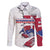 Slovakia Family Matching Off Shoulder Maxi Dress and Hawaiian Shirt Flag Grunge Half Style with Slovak Pattern