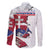 Slovakia Family Matching Off Shoulder Maxi Dress and Hawaiian Shirt Flag Grunge Half Style with Slovak Pattern