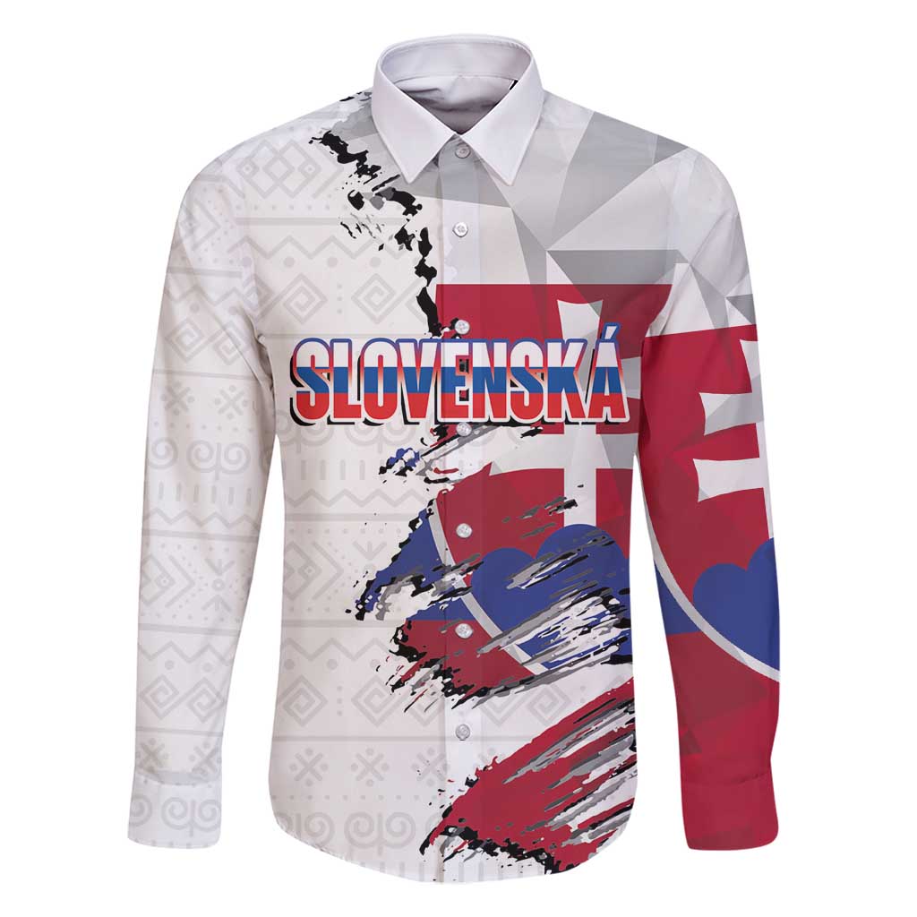 Slovakia Family Matching Off Shoulder Short Dress and Hawaiian Shirt Flag Grunge Half Style with Slovak Pattern