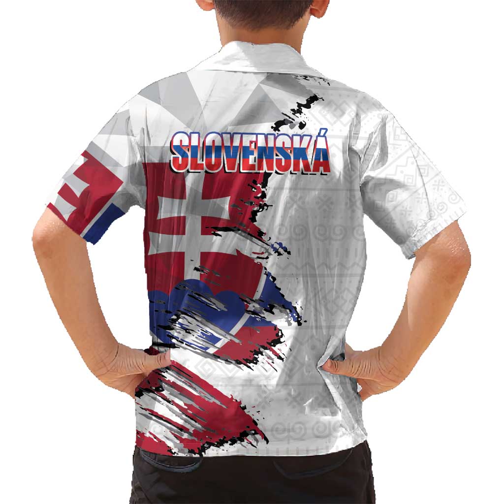Slovakia Family Matching Puletasi and Hawaiian Shirt Flag Grunge Half Style with Slovak Pattern