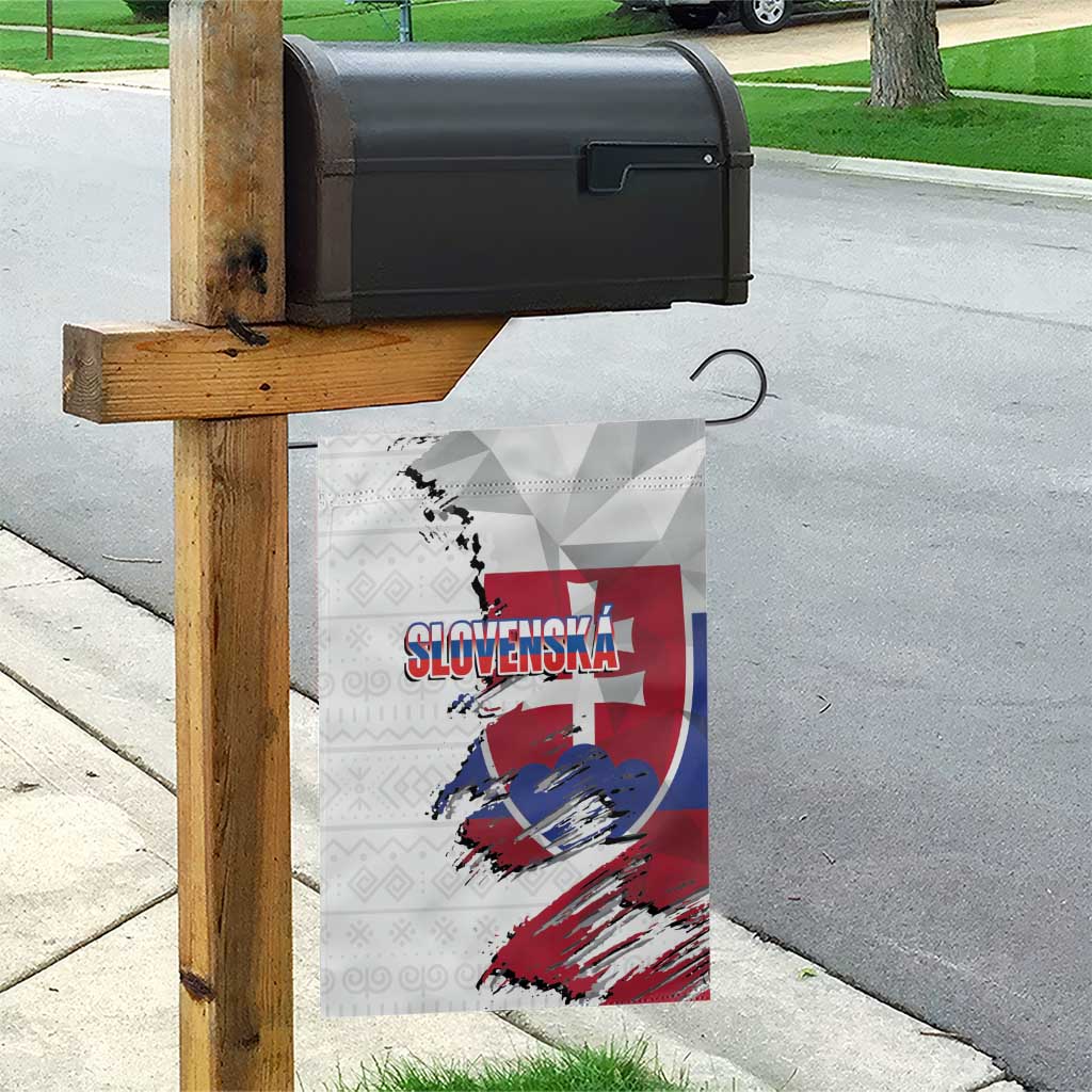 Slovakia Garden Flag Flag Grunge Half Style with Slovak Pattern