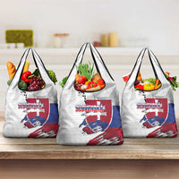 Slovakia Grocery Bag Flag Grunge Half Style with Slovak Pattern