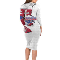 Slovakia Long Sleeve Bodycon Dress Flag Grunge Half Style with Slovak Pattern