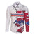 Slovakia Long Sleeve Button Shirt Flag Grunge Half Style with Slovak Pattern