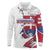 Slovakia Long Sleeve Polo Shirt Flag Grunge Half Style with Slovak Pattern