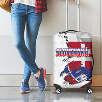 Slovakia Luggage Cover Flag Grunge Half Style with Slovak Pattern