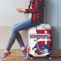 Slovakia Luggage Cover Flag Grunge Half Style with Slovak Pattern