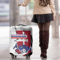 Slovakia Luggage Cover Flag Grunge Half Style with Slovak Pattern