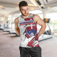 Slovakia Men Tank Top Flag Grunge Half Style with Slovak Pattern