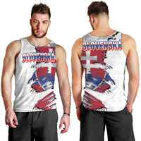 Slovakia Men Tank Top Flag Grunge Half Style with Slovak Pattern