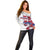 Slovakia Off Shoulder Sweater Flag Grunge Half Style with Slovak Pattern