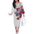 Slovakia Off The Shoulder Long Sleeve Dress Flag Grunge Half Style with Slovak Pattern