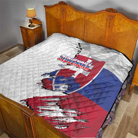 Slovakia Quilt Flag Grunge Half Style with Slovak Pattern